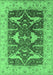 Machine Washable Oriental Emerald Green Industrial Area Rugs, wshurb2912emgrn