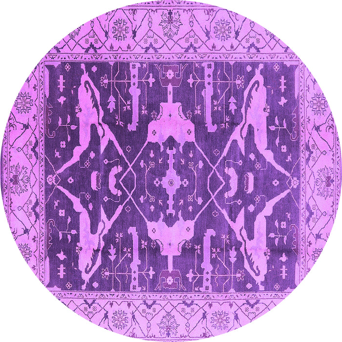 Round Oriental Purple Industrial Rug, urb2912pur
