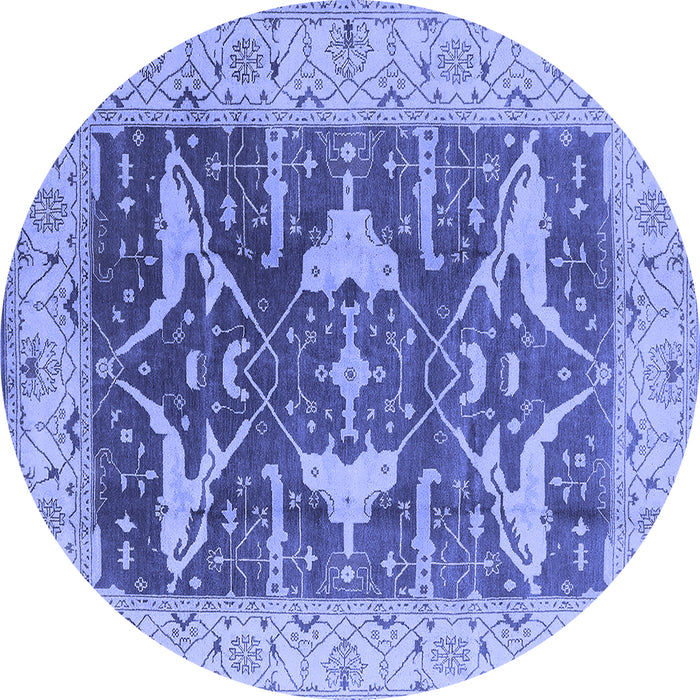 Round Oriental Blue Industrial Rug, urb2912blu