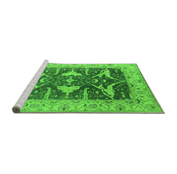 Sideview of Machine Washable Oriental Green Industrial Area Rugs, wshurb2912grn