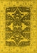 Machine Washable Oriental Yellow Industrial Rug, wshurb2912yw