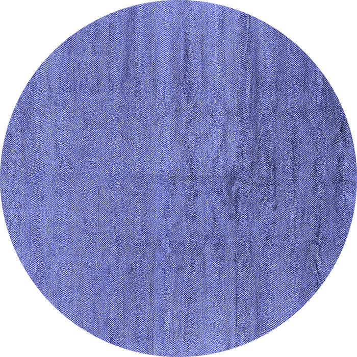 Round Machine Washable Oriental Blue Industrial Rug, wshurb2913blu