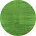 Round Oriental Green Industrial Rug, urb2913grn