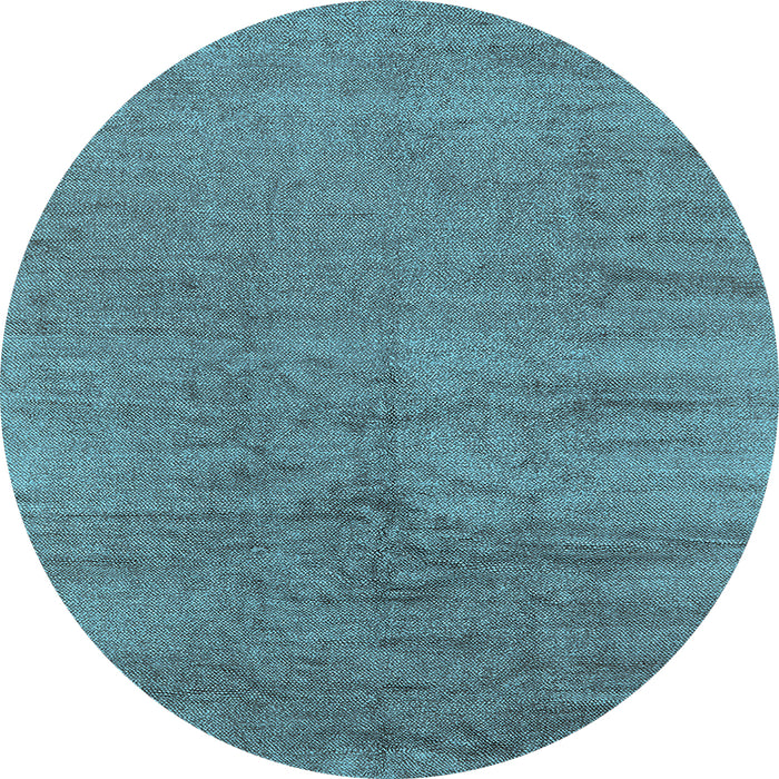Round Machine Washable Oriental Light Blue Industrial Rug, wshurb2913lblu