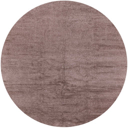 Round Mid-Century Modern Chestnut Brown Oriental Rug, urb2913