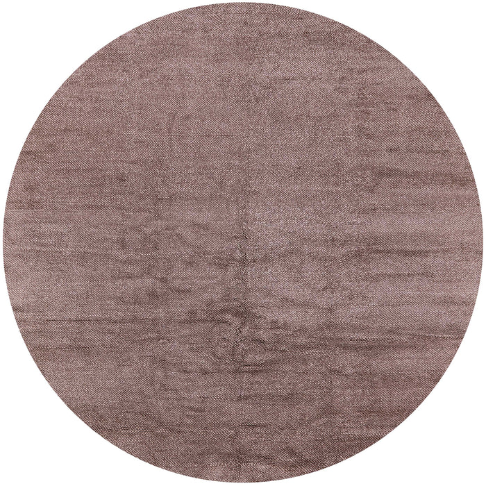 Round Mid-Century Modern Chestnut Brown Oriental Rug, urb2913