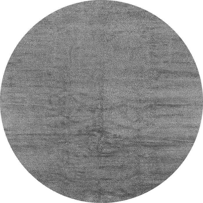 Round Machine Washable Oriental Gray Industrial Rug, wshurb2913gry