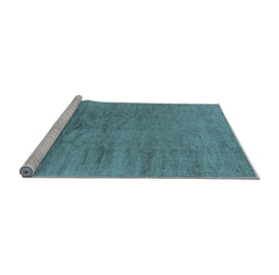 Sideview of Machine Washable Oriental Light Blue Industrial Rug, wshurb2913lblu
