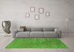 Machine Washable Oriental Green Industrial Area Rugs in a Living Room,, wshurb2913grn