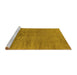 Sideview of Machine Washable Oriental Yellow Industrial Rug, wshurb2913yw