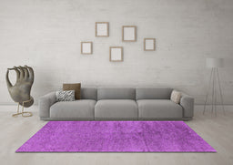 Machine Washable Oriental Purple Industrial Area Rugs in a Living Room, wshurb2913pur