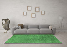Machine Washable Oriental Emerald Green Industrial Area Rugs in a Living Room,, wshurb2913emgrn