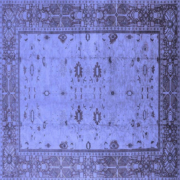 Square Oriental Blue Traditional Rug, urb2914blu