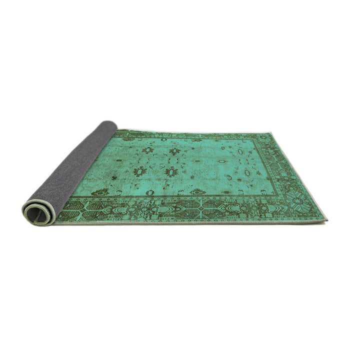 Sideview of Oriental Turquoise Traditional Rug, urb2914turq