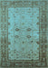 Oriental Light Blue Traditional Rug, urb2914lblu