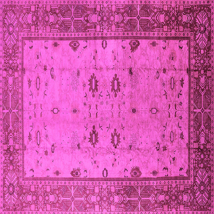 Square Machine Washable Oriental Pink Traditional Rug, wshurb2914pnk