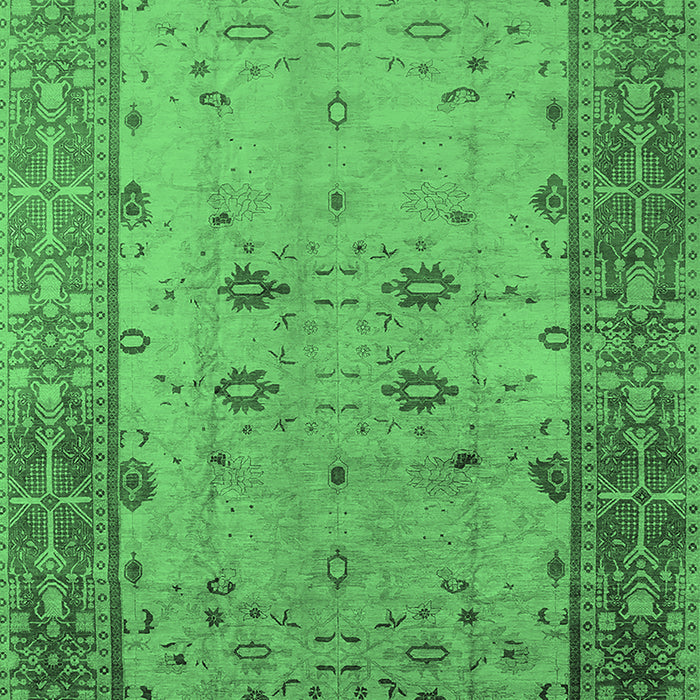 Machine Washable Oriental Emerald Green Traditional Area Rugs, wshurb2914emgrn