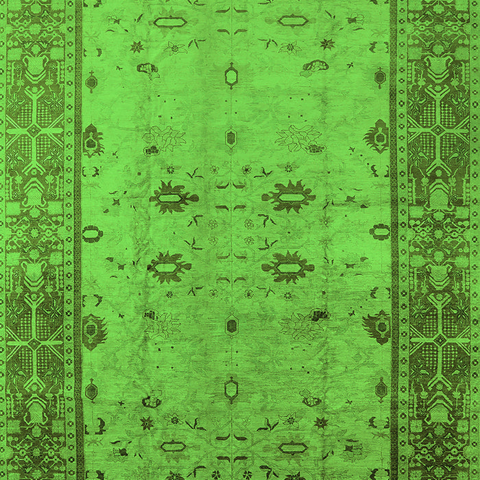Machine Washable Oriental Green Traditional Area Rugs, wshurb2914grn