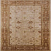 Square Mid-Century Modern Light Copper Gold Oriental Rug, urb2914