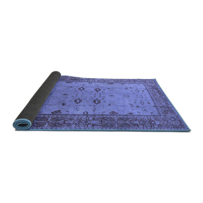 Sideview of Oriental Blue Traditional Rug, urb2914blu