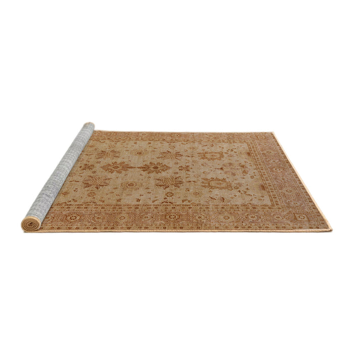 Sideview of Machine Washable Industrial Modern Brown Sand Brown Rug, wshurb2915