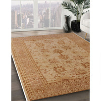 Mid-Century Modern Brown Sand Brown Oriental Rug, urb2915