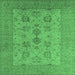 Square Oriental Emerald Green Industrial Rug, urb2915emgrn