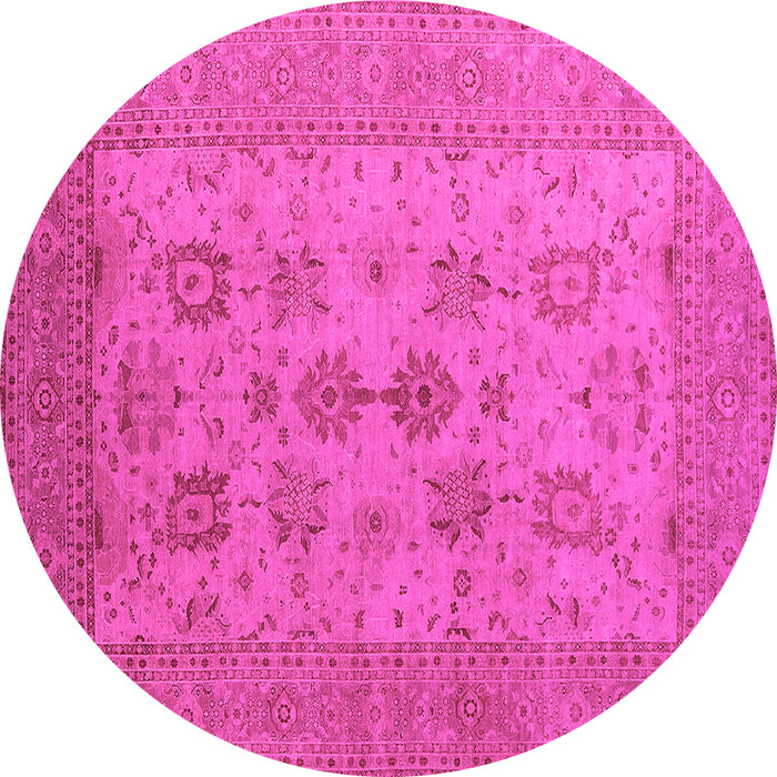 Round Oriental Pink Industrial Rug, urb2915pnk