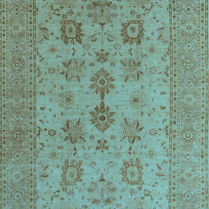 Machine Washable Oriental Light Blue Industrial Rug, wshurb2915lblu