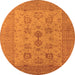 Round Oriental Orange Industrial Rug, urb2915org