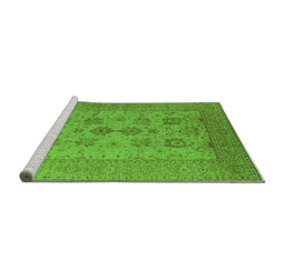 Sideview of Machine Washable Oriental Green Industrial Area Rugs, wshurb2915grn