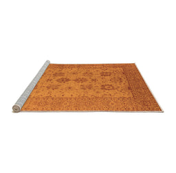 Sideview of Machine Washable Oriental Orange Industrial Area Rugs, wshurb2915org