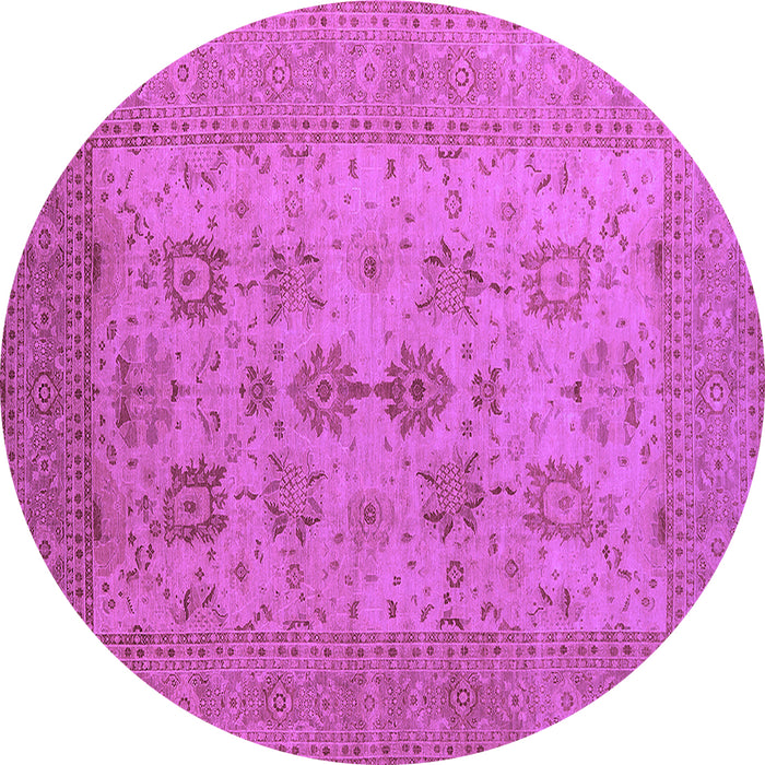 Round Oriental Purple Industrial Rug, urb2915pur