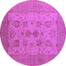 Round Oriental Purple Industrial Rug, urb2915pur