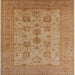 Square Mid-Century Modern Brown Sand Brown Oriental Rug, urb2915