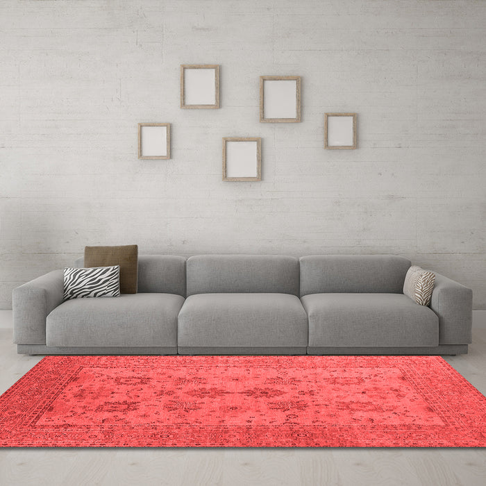 Industrial Red Washable Rugs