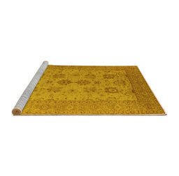 Sideview of Machine Washable Oriental Yellow Industrial Rug, wshurb2915yw