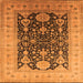 Square Machine Washable Oriental Orange Traditional Area Rugs, wshurb2916org