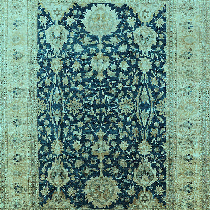 Machine Washable Oriental Light Blue Traditional Rug, wshurb2916lblu