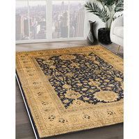 Mid-Century Modern Orange Oriental Rug, urb2916