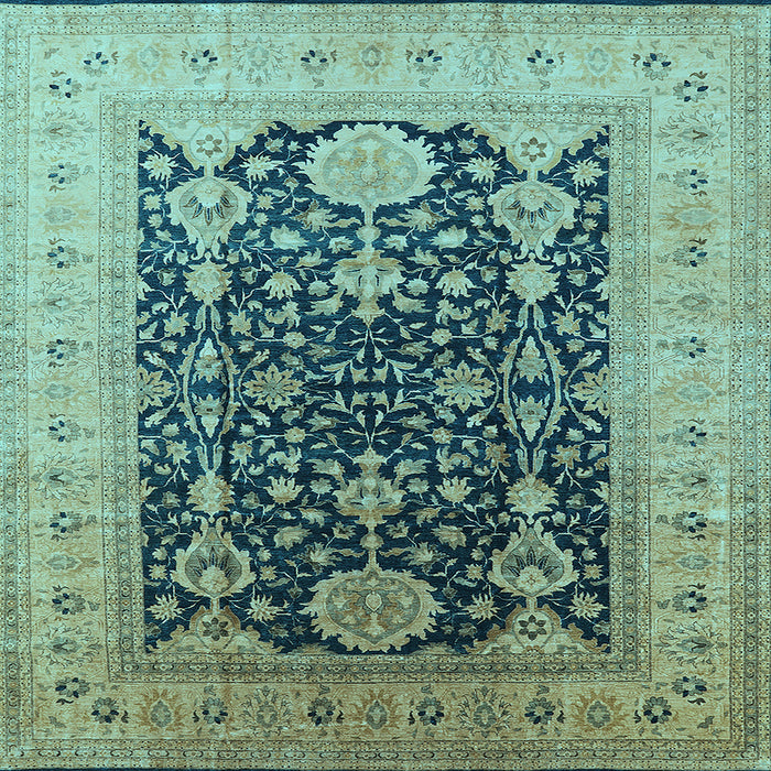 Square Oriental Light Blue Traditional Rug, urb2916lblu