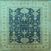 Square Oriental Light Blue Traditional Rug, urb2916lblu