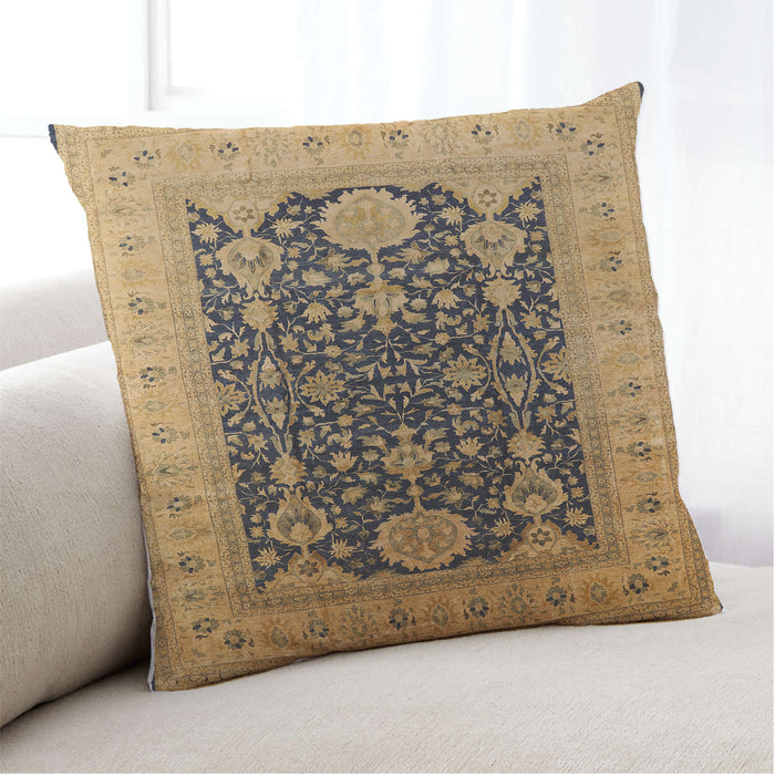 Lifestyle Image of Mid-Century Modern Urban Square Orange Throw Pillow, 18 inch by 18 inch, pwurb2916