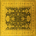 Square Oriental Yellow Traditional Rug, urb2916yw