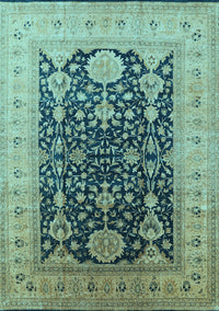 Oriental Light Blue Traditional Rug, urb2916lblu