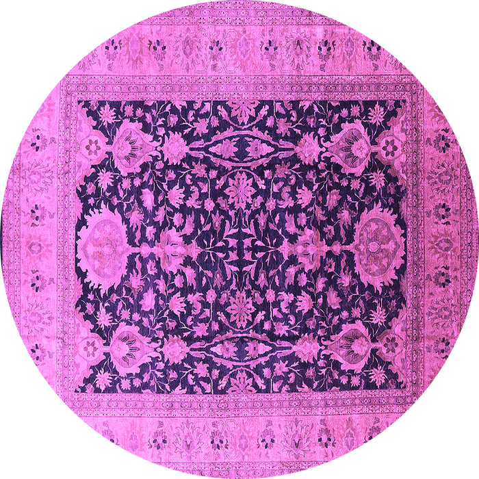 Round Machine Washable Oriental Purple Traditional Area Rugs, wshurb2916pur