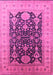 Machine Washable Oriental Pink Traditional Rug, wshurb2916pnk