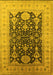 Machine Washable Oriental Yellow Traditional Rug, wshurb2916yw
