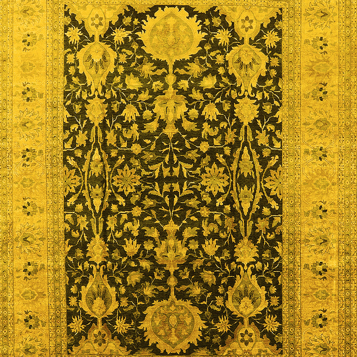 Machine Washable Oriental Yellow Traditional Rug, wshurb2916yw