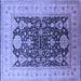 Square Oriental Blue Traditional Rug, urb2916blu